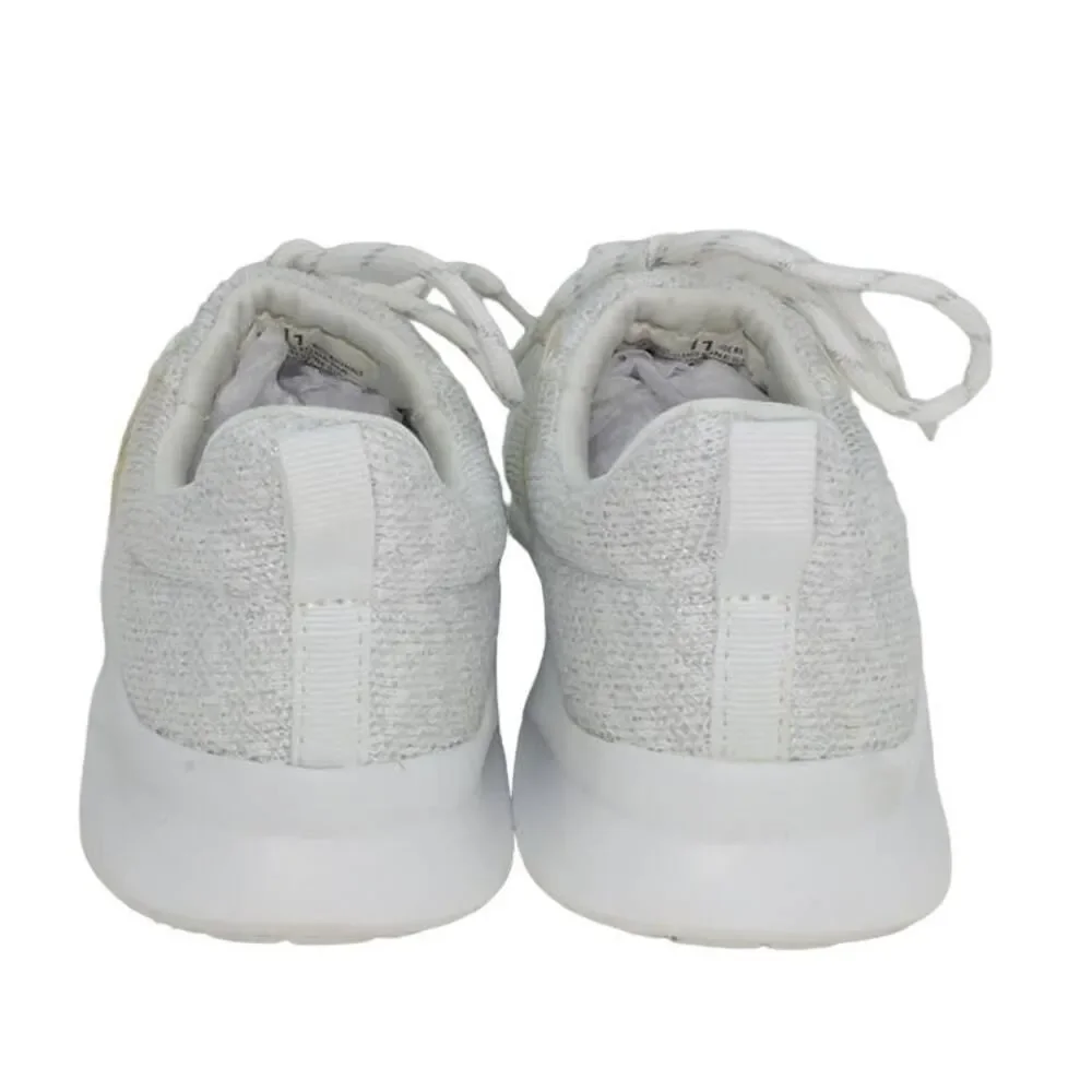 The Childrens Place Girls Silver/White Laceup Running Sneakers - Size: 11